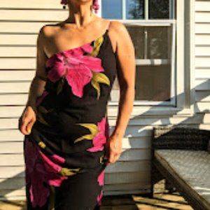 Assymetrical Cache Pink Floral Dress